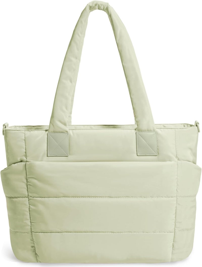 GASSDA Tote Bag for Women Puffer Tote Bag Large Nurse Bags Shoulder Handbag with Zipper for Work Travel - Image 1